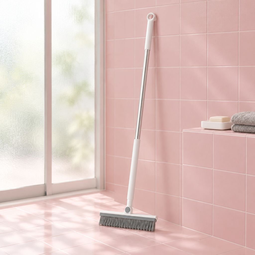バスルーム用3in1クリーニングブラシ 長柄フロアブラシ 浴室隙間ブラシ 床磨き トイレブラシ