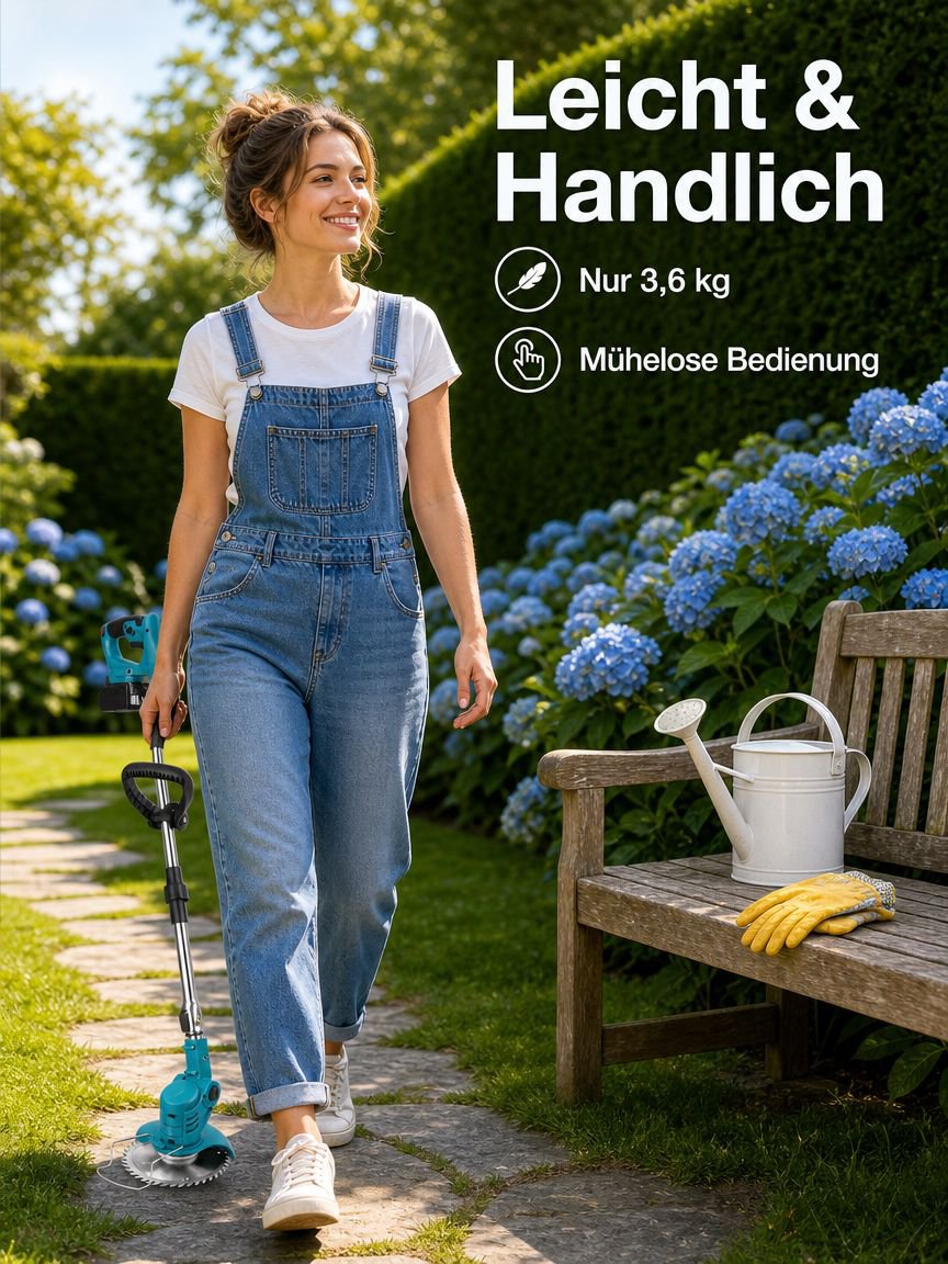 Leichter kabelloser Rasentrimmer für den Hausgebrauch