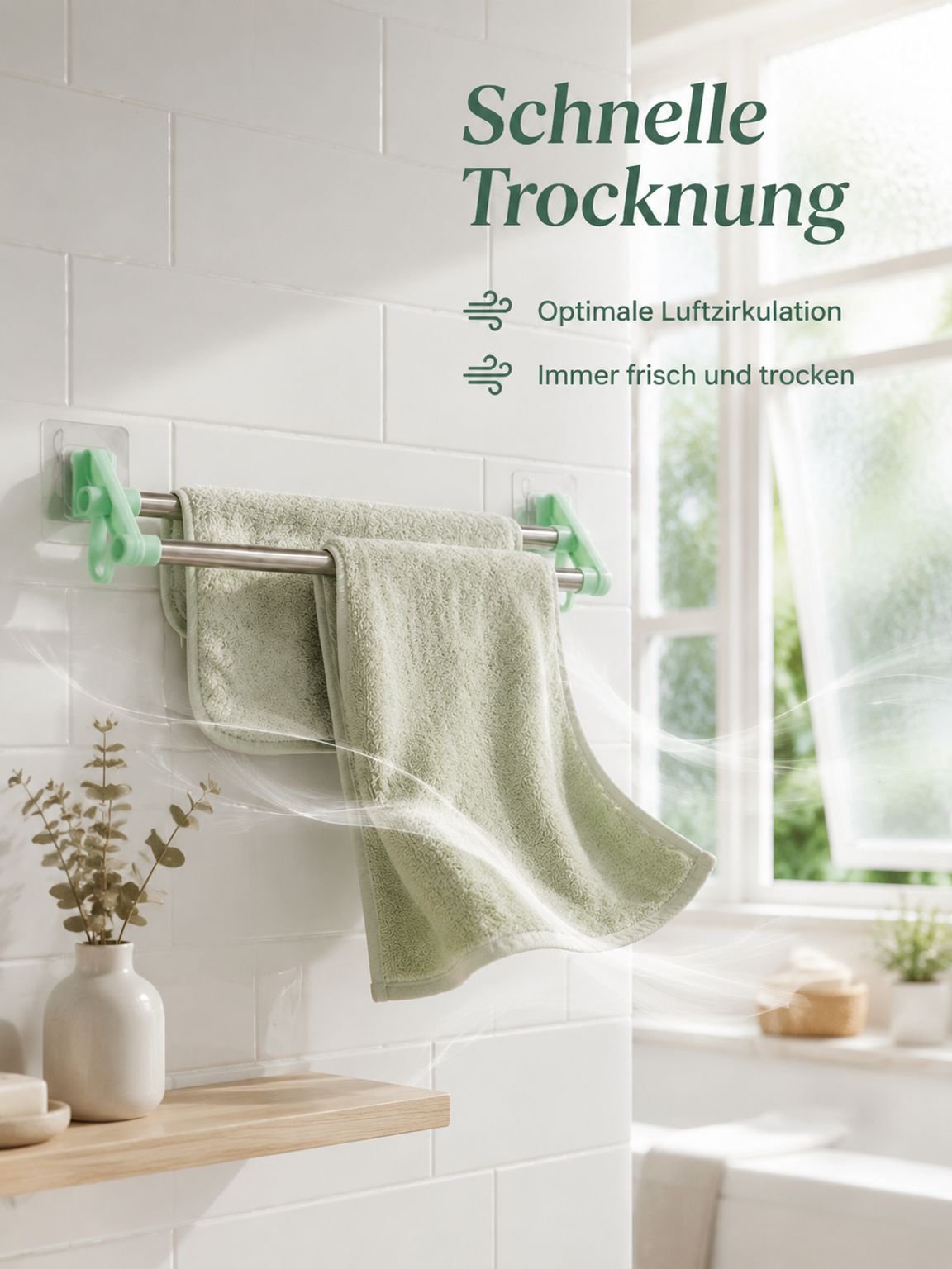 Moderner Handtuchhalter mit einfacher Wandmontage
