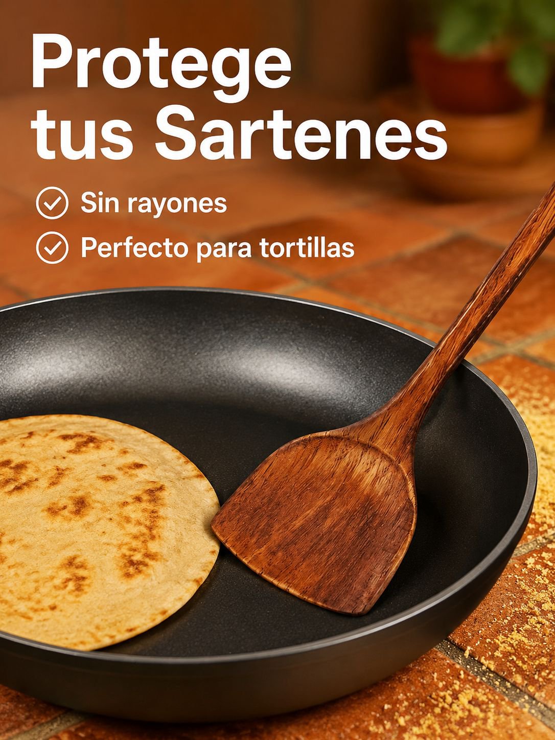 Espátula ecológica para cocinar sin rayar