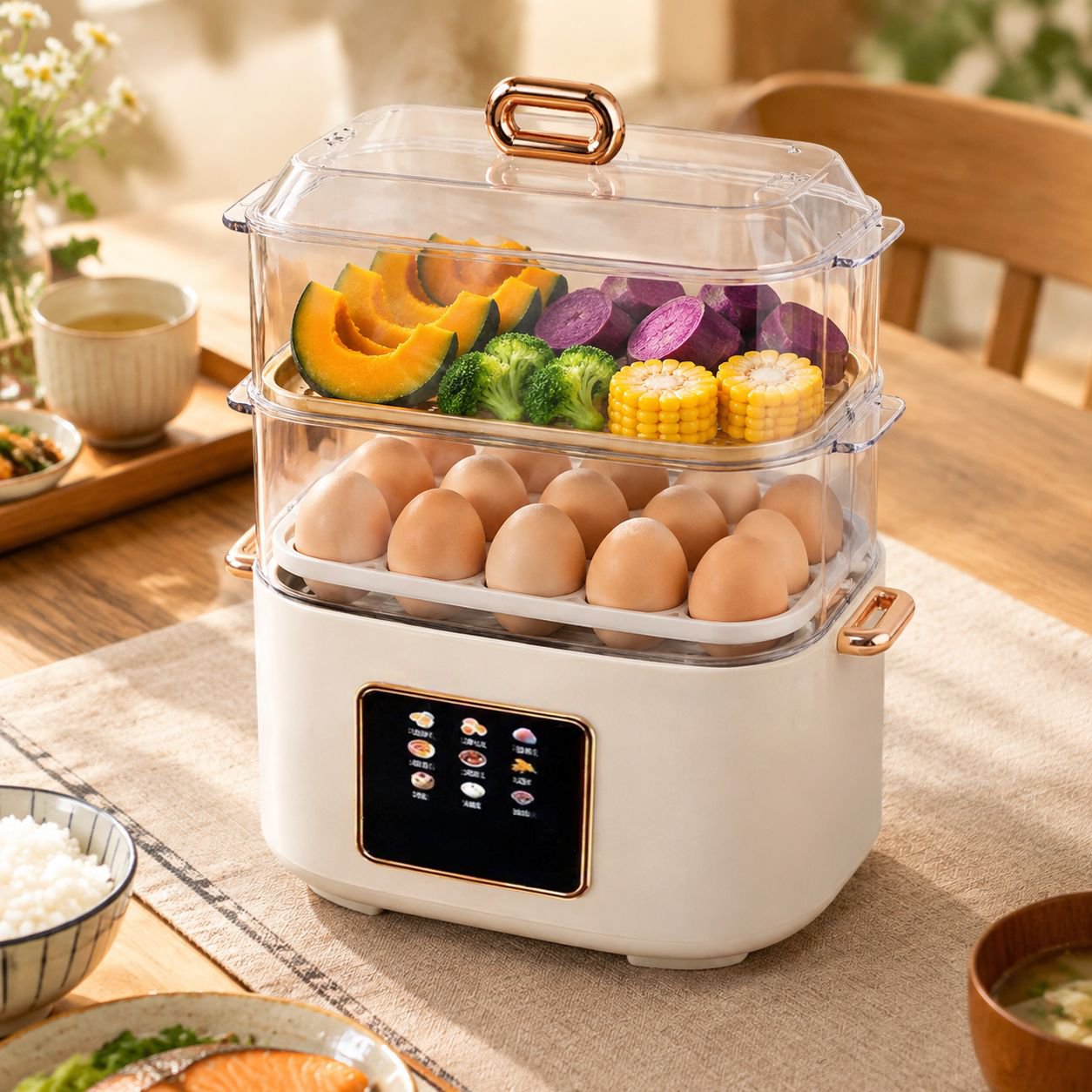 家庭用多用途電気蒸し器・朝食メーカー