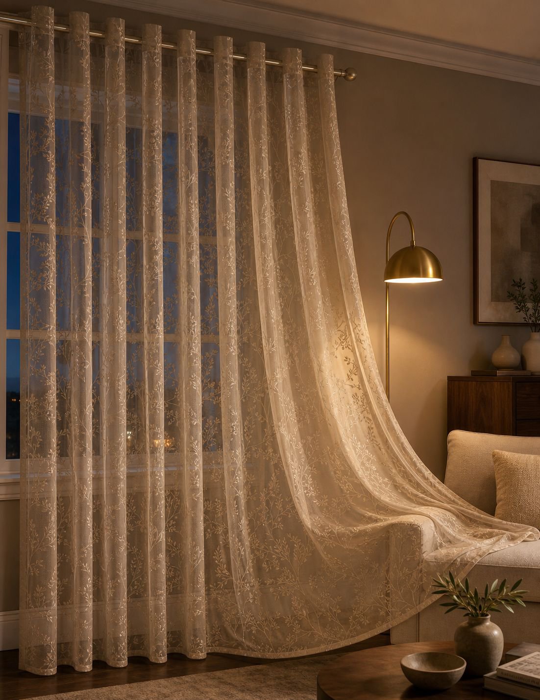 Stylish minimalist curtains for living room window