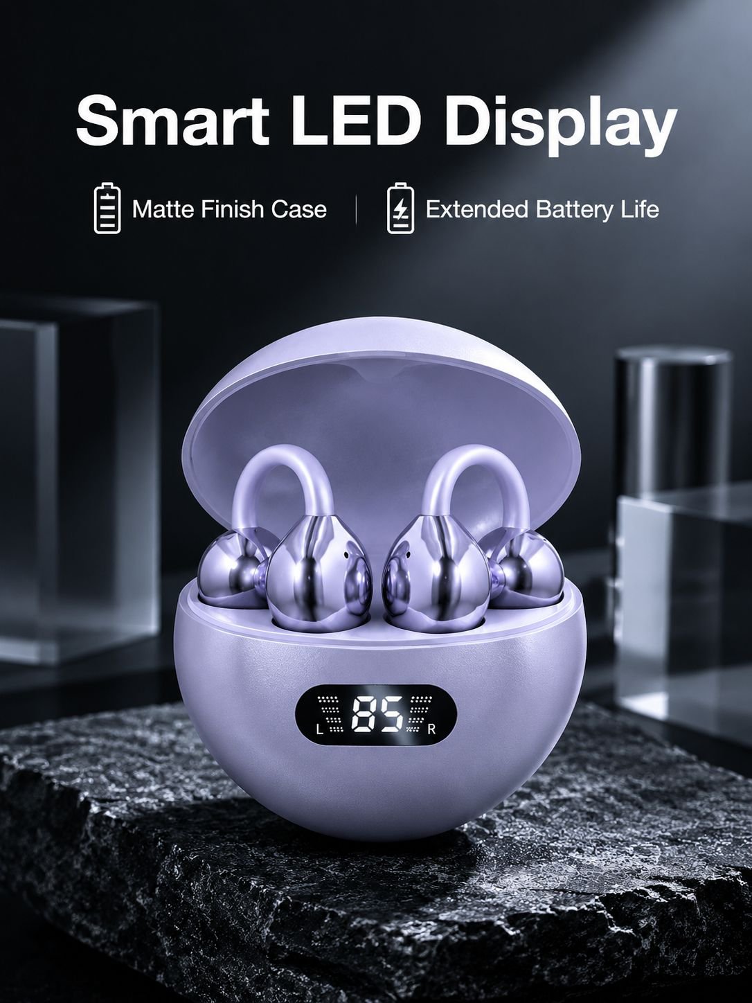 Non-in-ear Smart AI Translation Bluetooth Ear Clip, 2026 Hot-selling Global Model