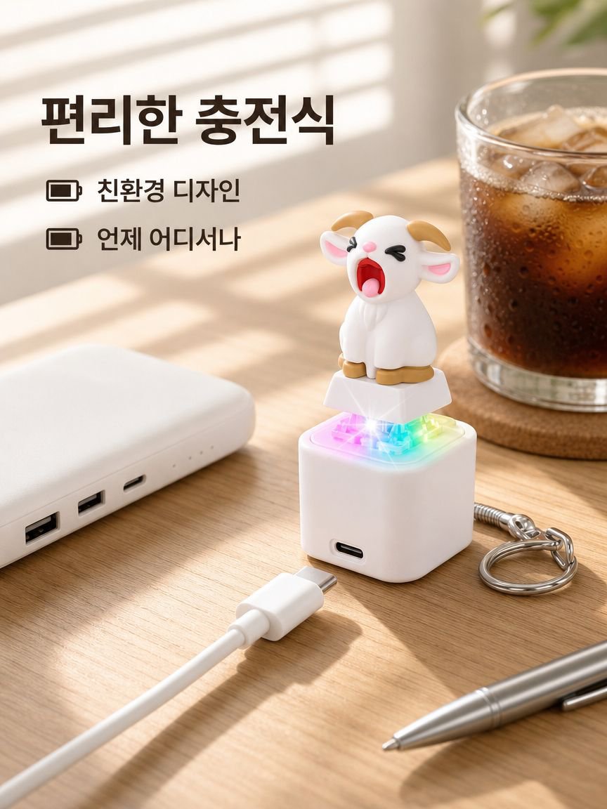 양 울음소리 내기 버튼 키링