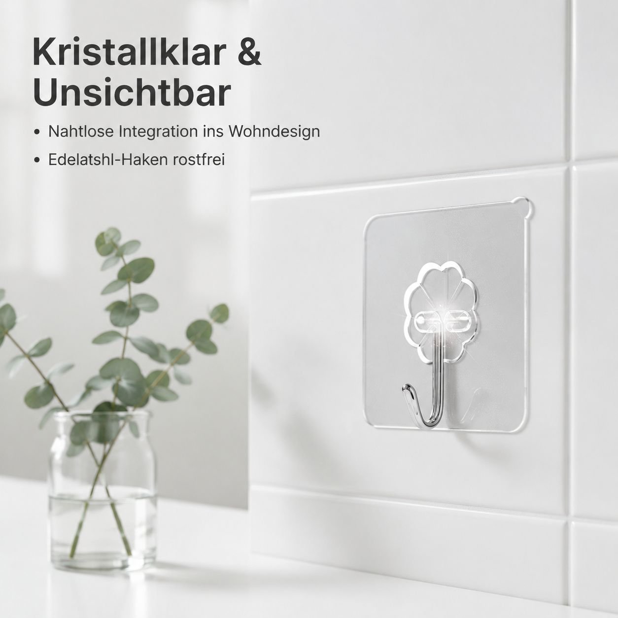 Wandhaken ohne Nägel, Multifunktionaler Haken für das Badezimmer