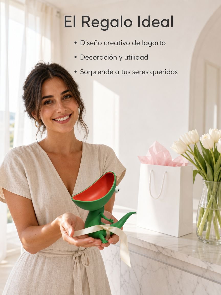 Caja decorativa de llaves con lagarto de resina