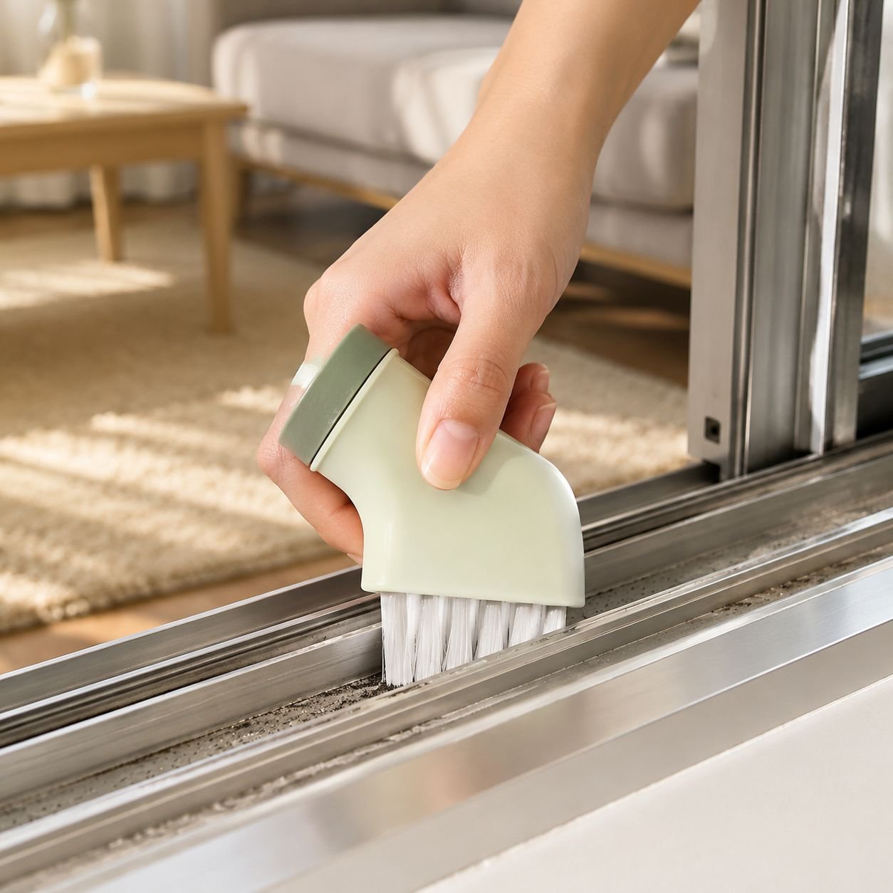 Universal Cleaning Brush for Wet and Dry Hands in use