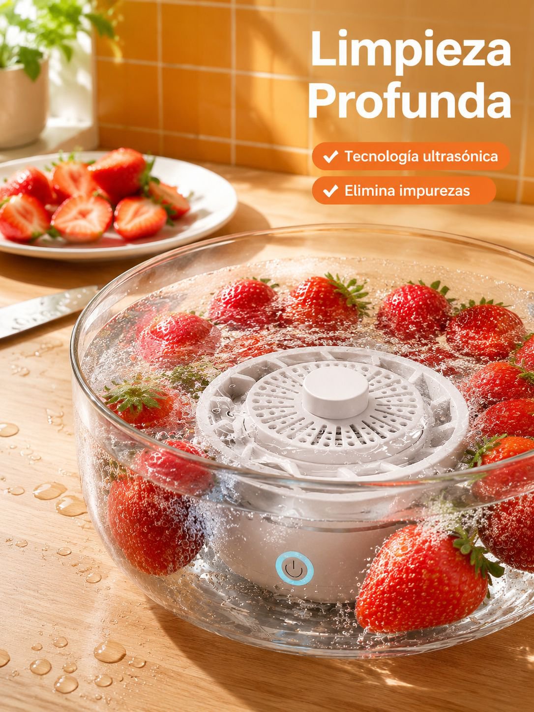 Lavadora ultrasónica inalámbrica de frutas y verduras para uso doméstico