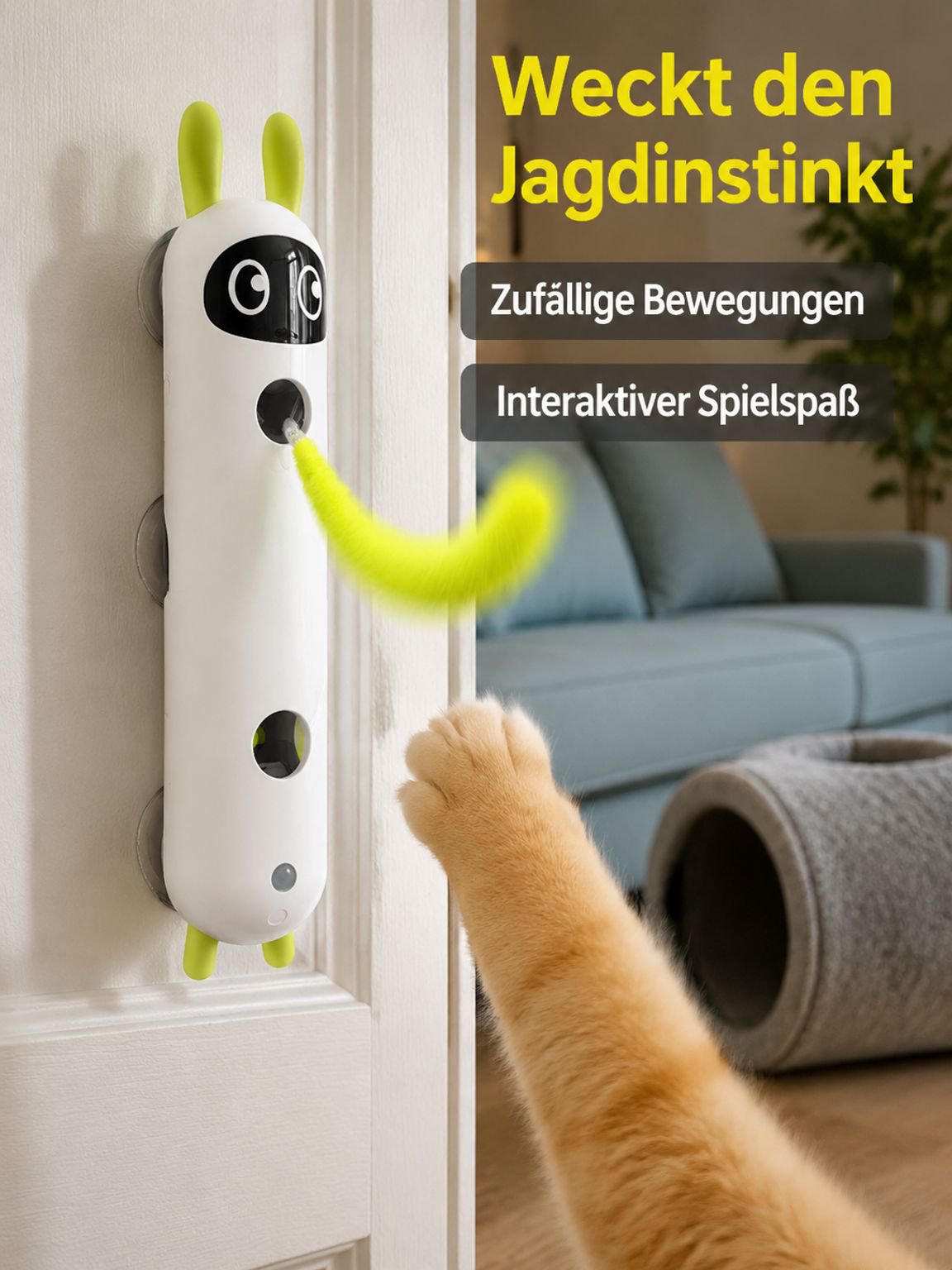 Katzen-Teaser-Stab in Raupenform