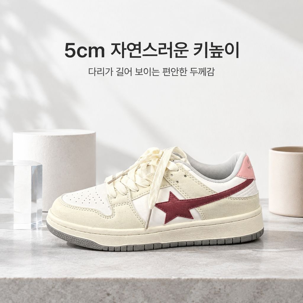 두꺼운 밑창 미국풍 빈티지 스타 보드 신발 학생용 여성 캐주얼 화이트 신발