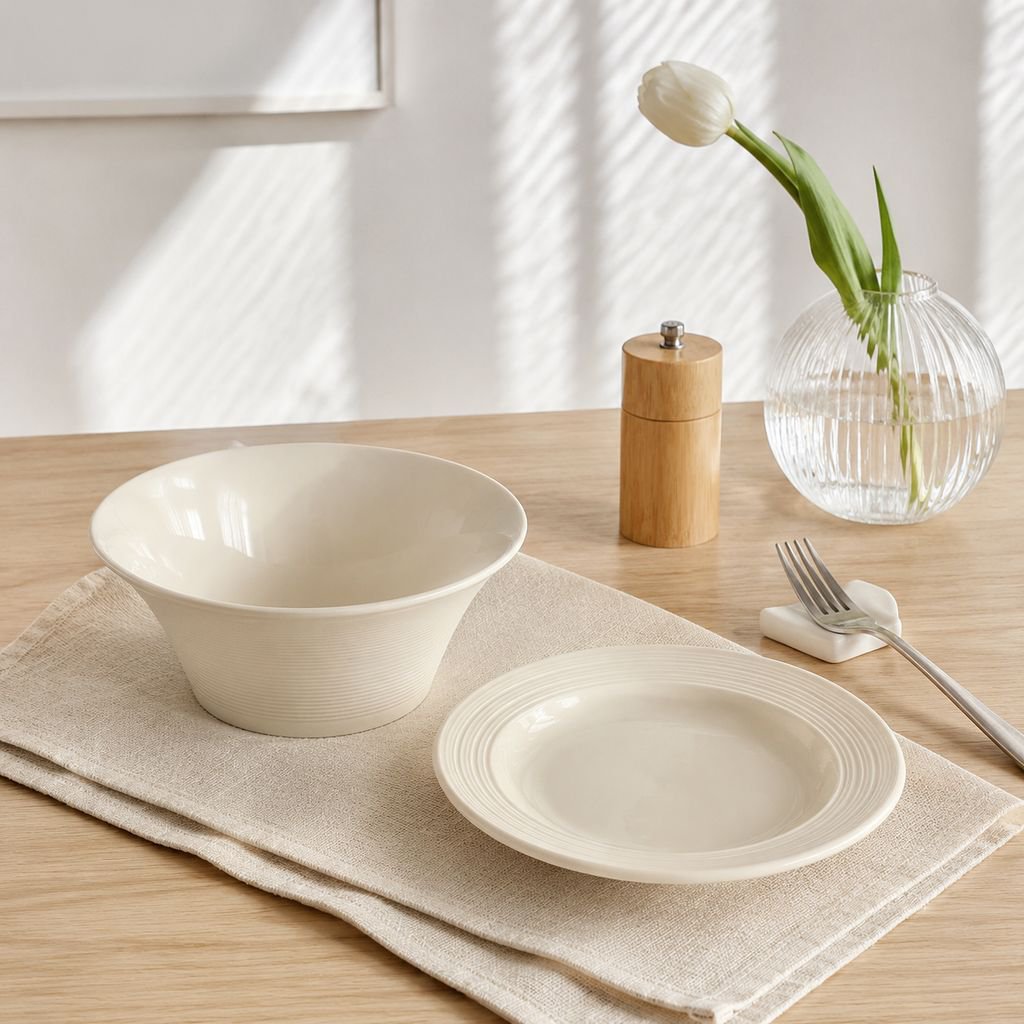 INS風高級感螺旋模様陶磁器食器セット 家庭用ボウル＆プレートコンビ