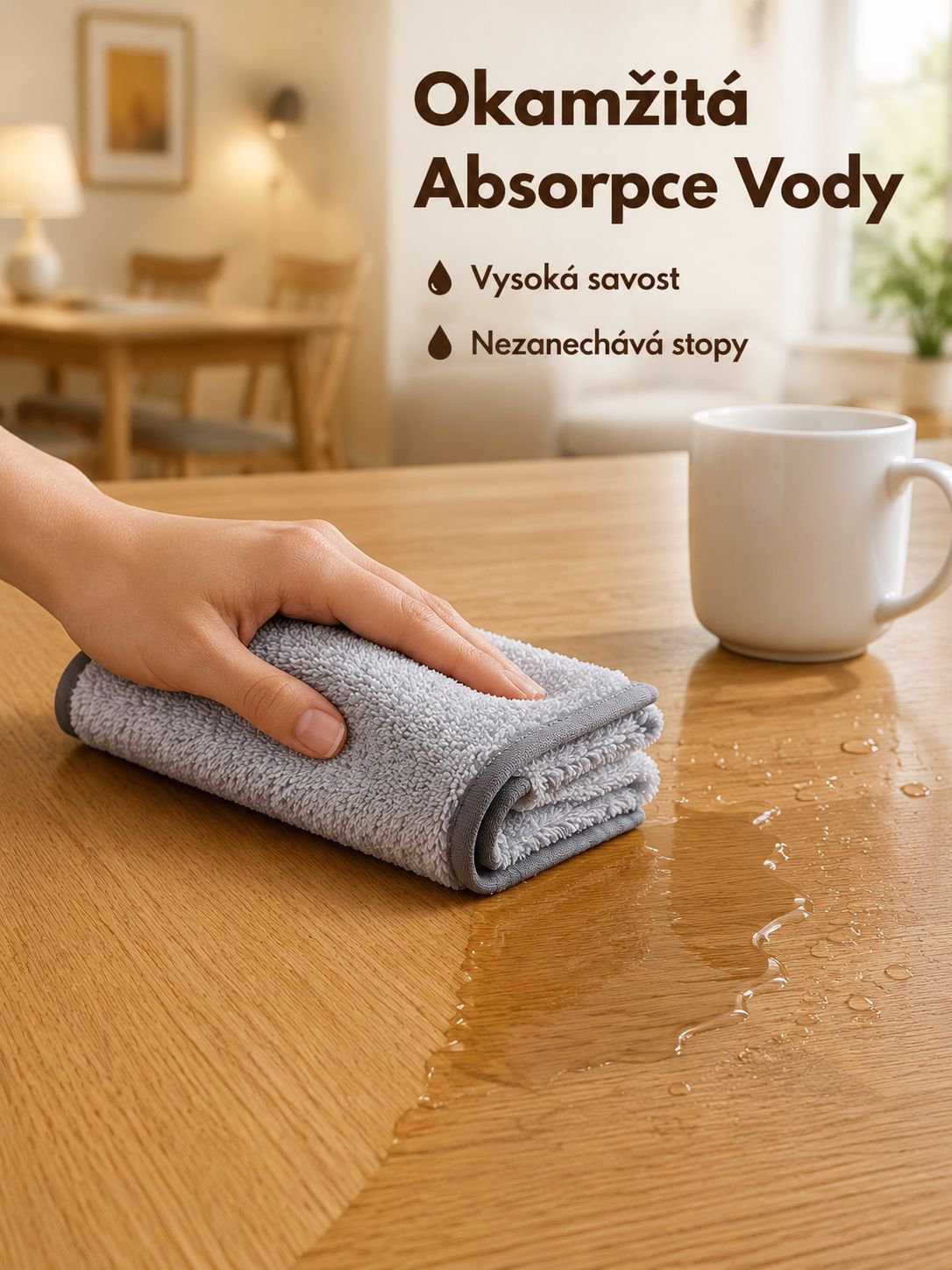 Zesílená utěrka z bambusového uhlí