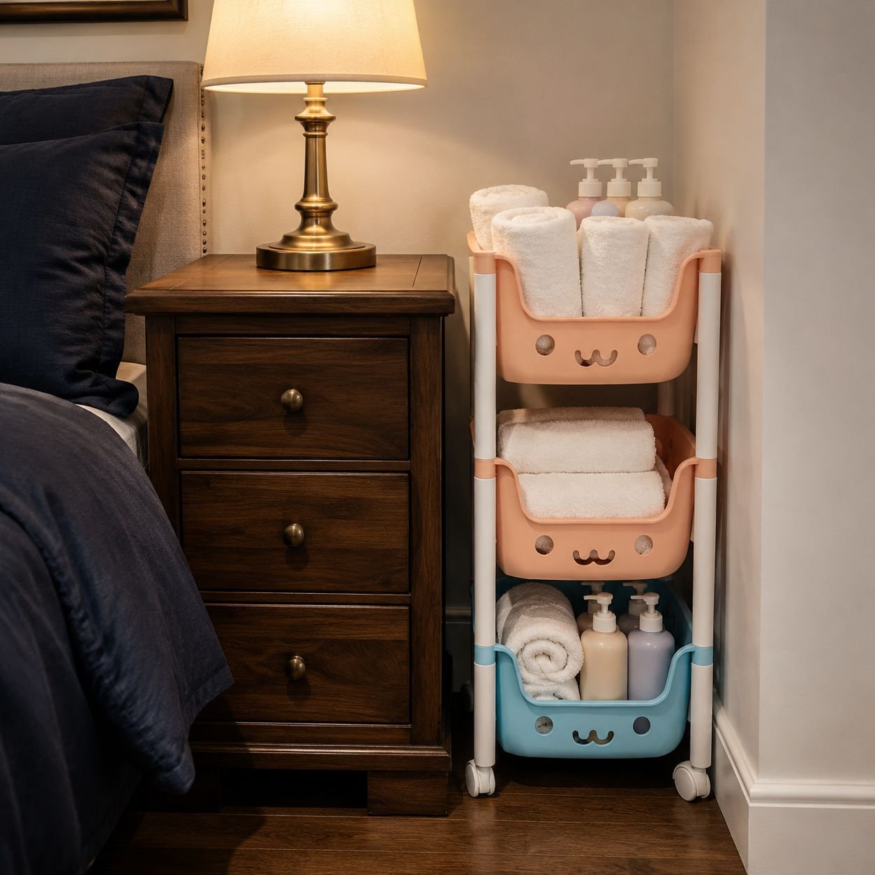 Multi-layer Bedside Toy Storage Trolley