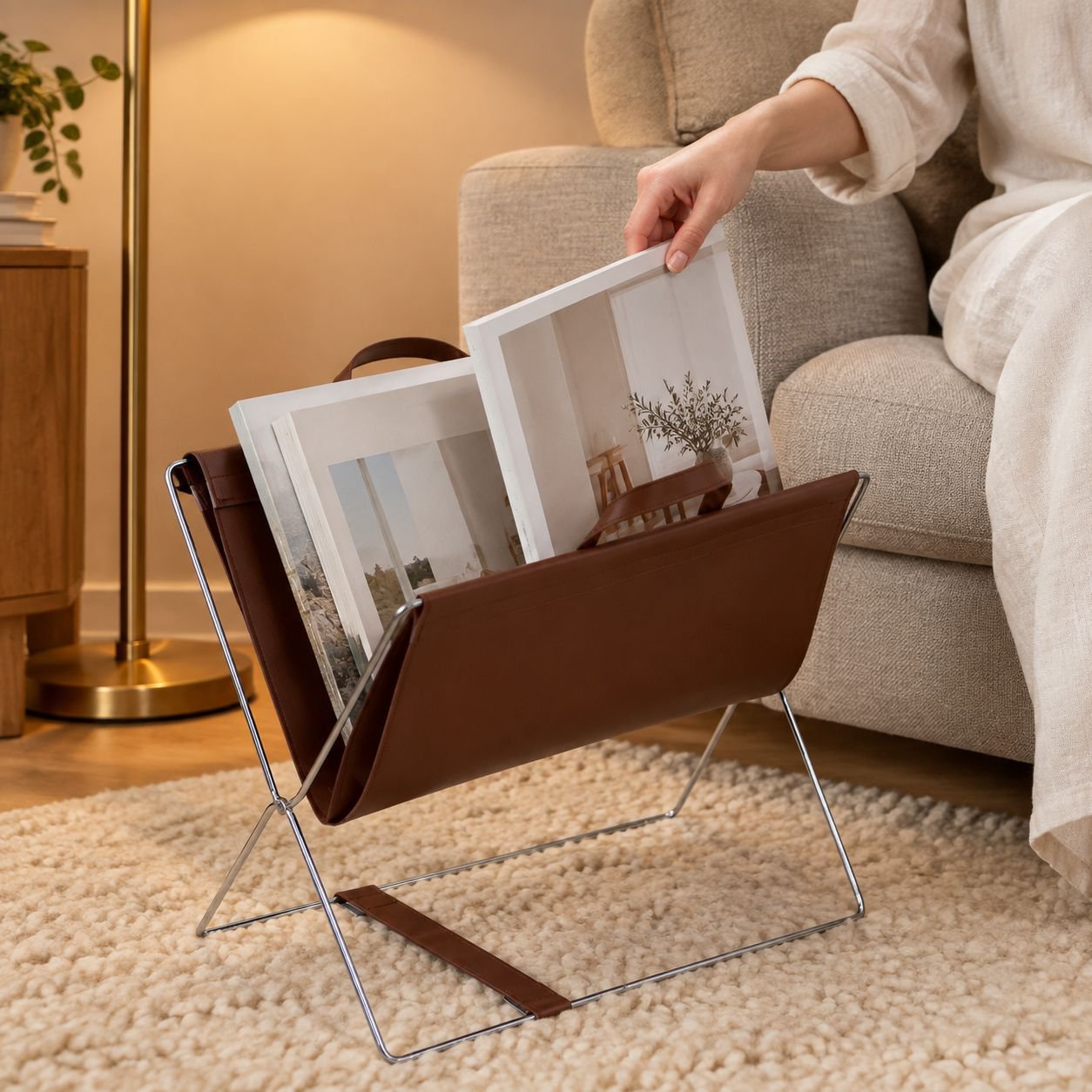 Modern minimalist luxury showroom: bookshelf