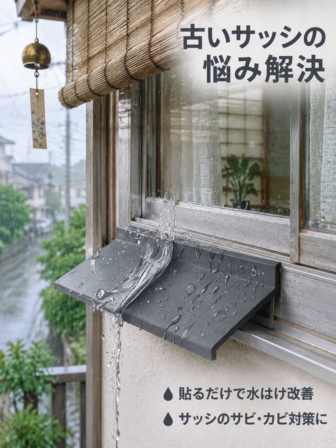 窓用雨水逆流防止ボード