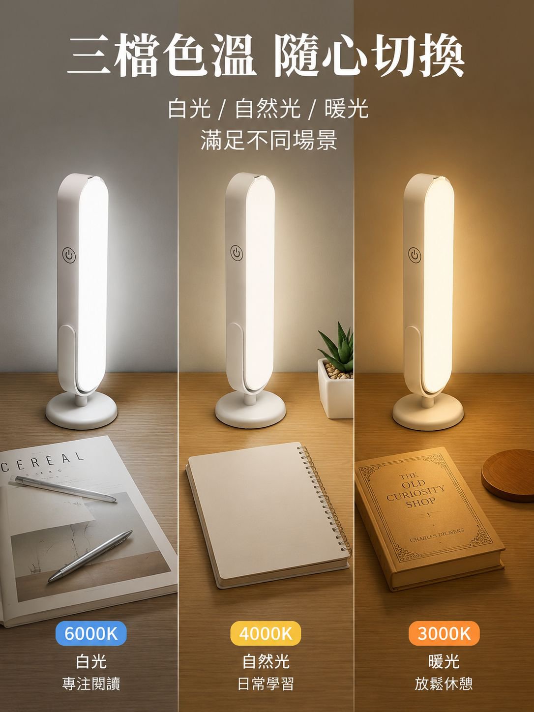 便攜充電床頭閱讀燈