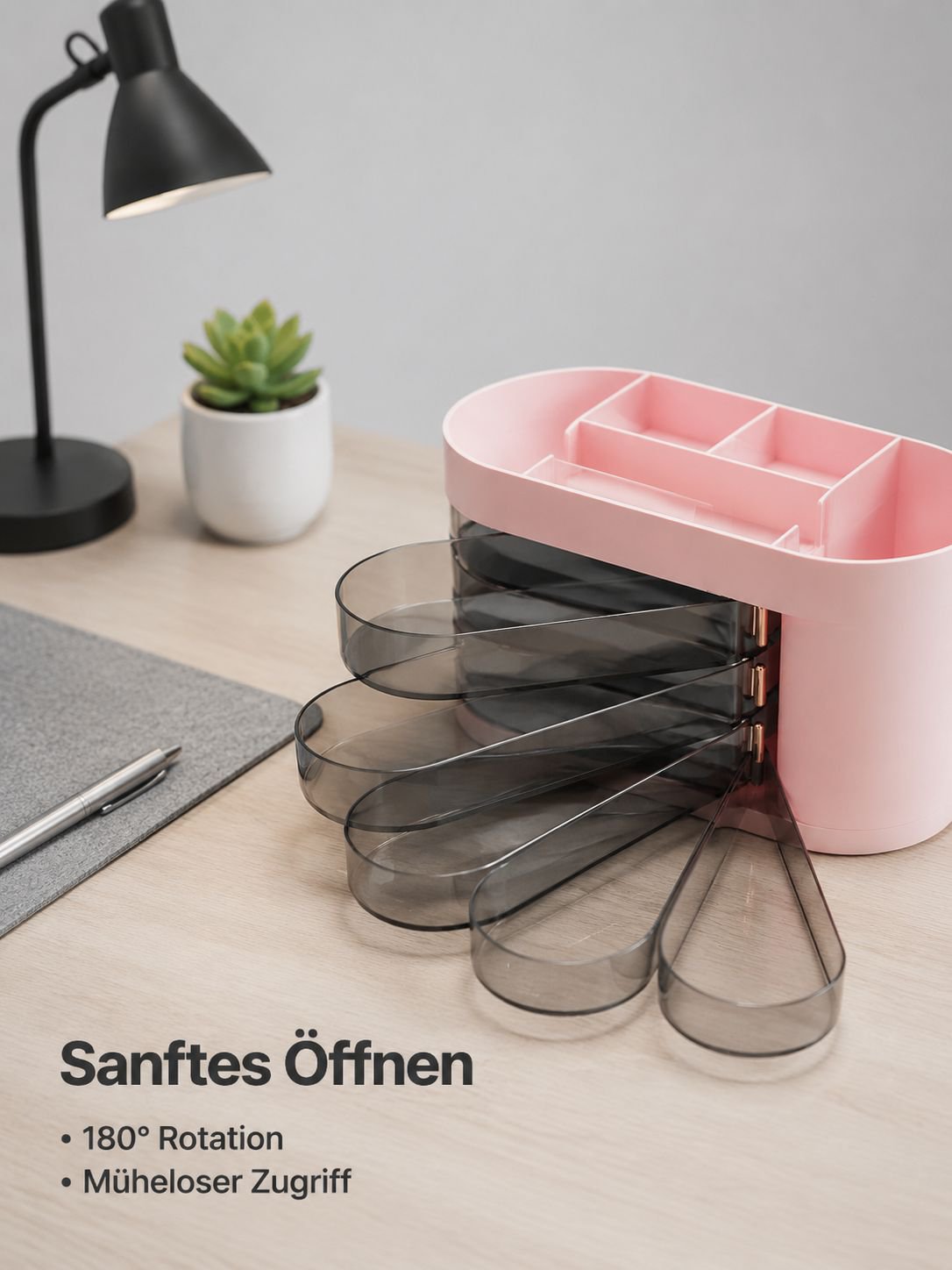 Vielseitiger Kosmetik-Organizer mit rotierender Basis