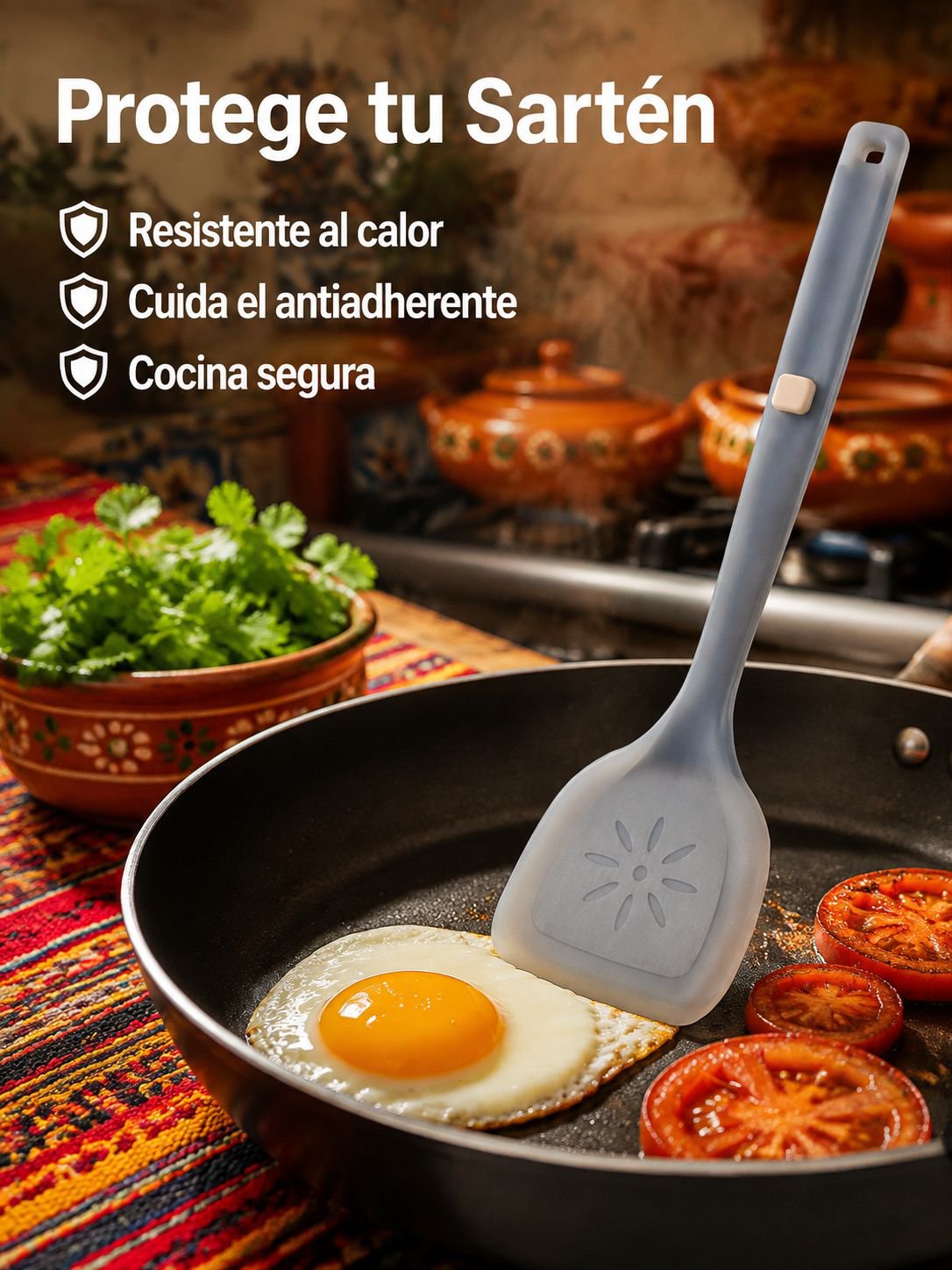 Espátula de cocina de silicona semitransparente