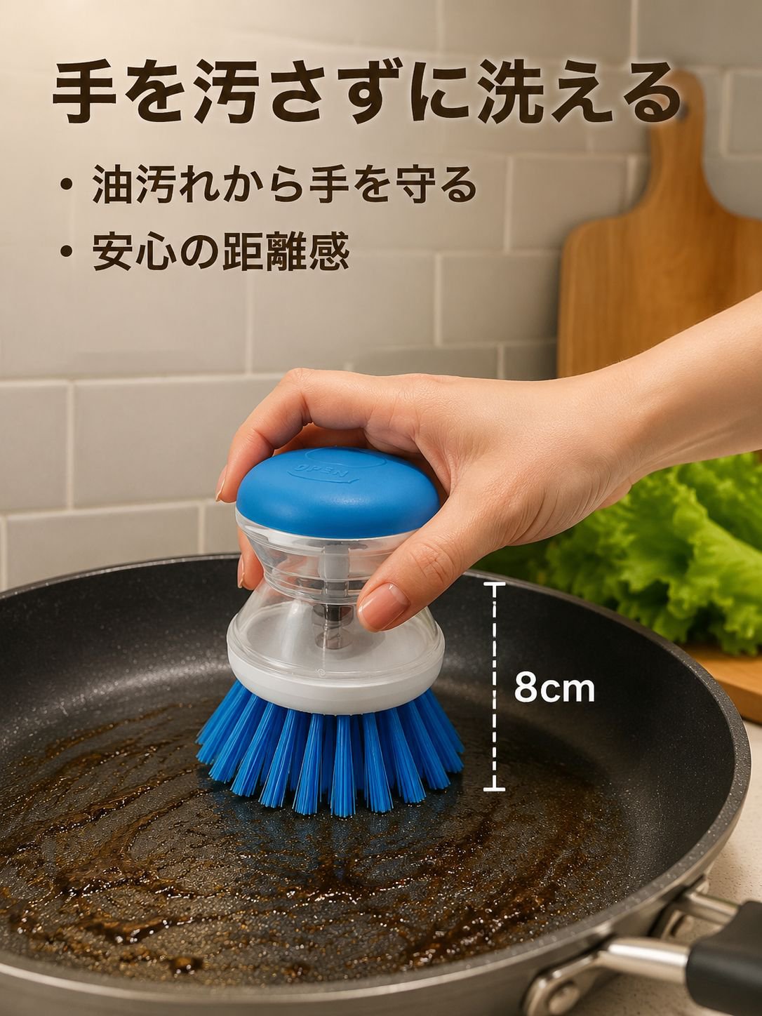 多機能2 in 1キッチン鍋ブラシクリーニングツール