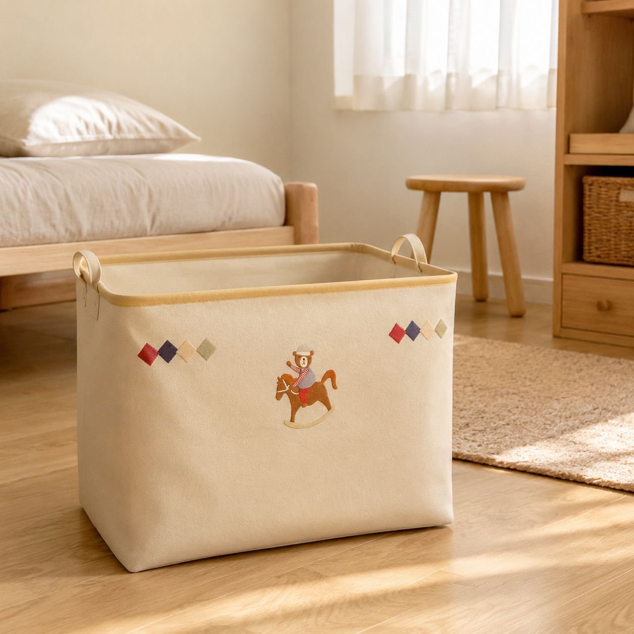 Aufbewahrungsbox aus Segeltuch mit Stoffgürtel, Spielzeug-Garderobe, Kleidung, Aufbewahrungsbox, tra