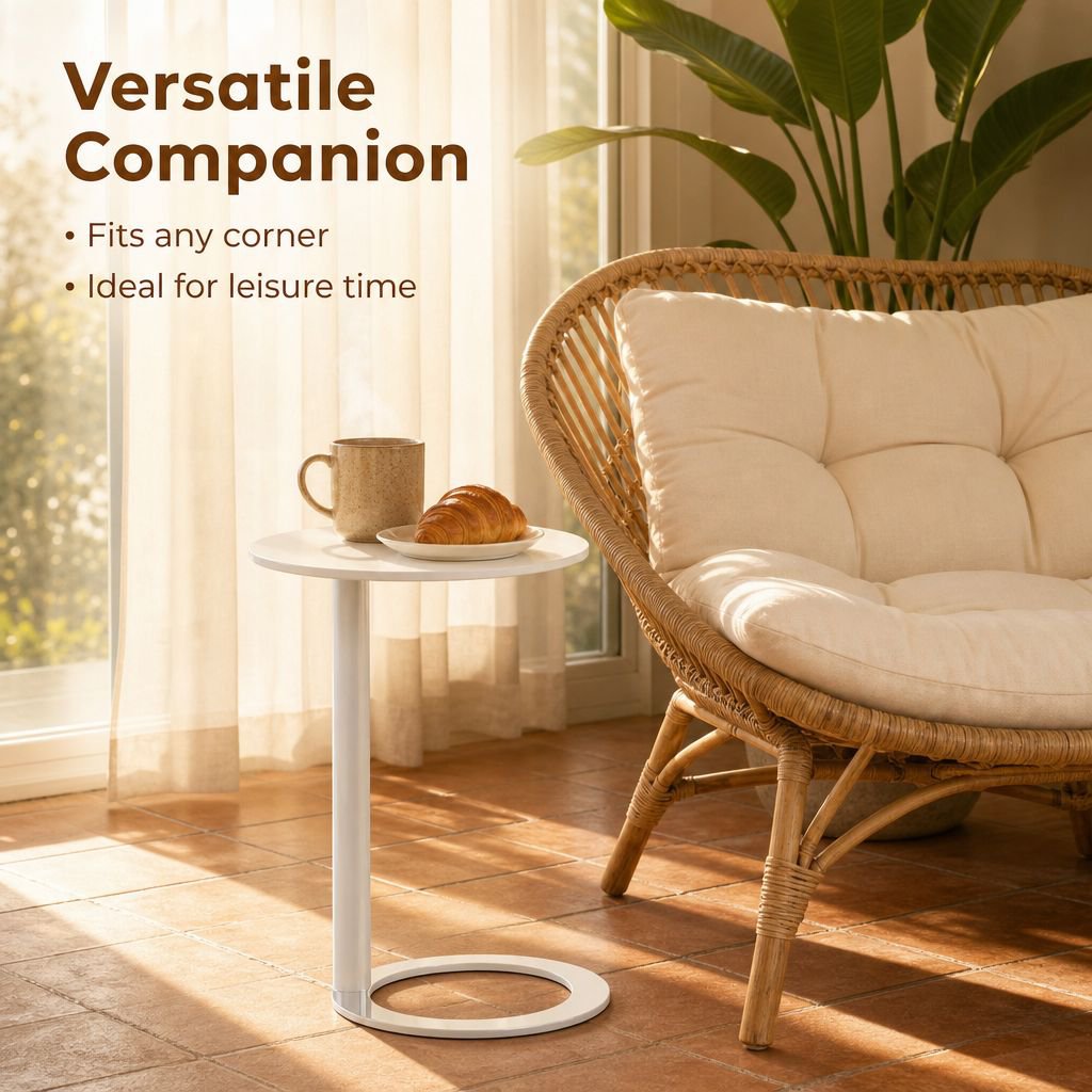 Modern Simple Round Mini Tea Table Sofa Side Table Bedroom Small Round Table