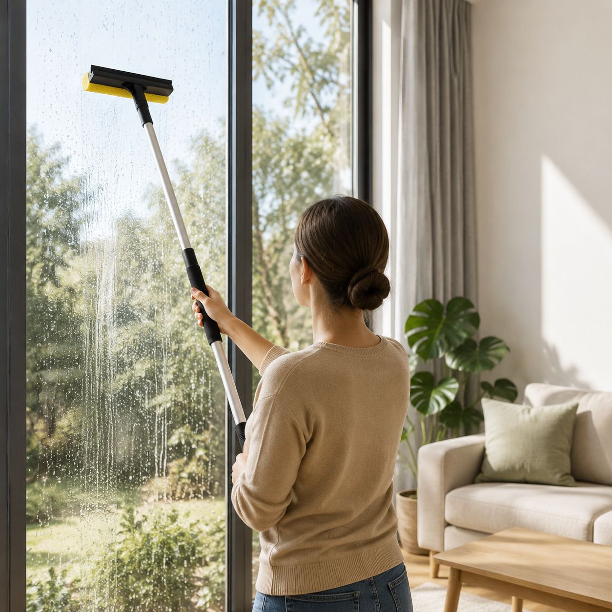 Professional 2-in-1 Household Glass Cleaner and Squeegee