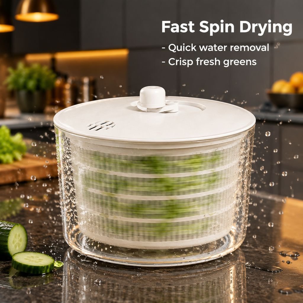 Manual Salad Spinner Vegetable Dryer Household Kitchen Fruit Washer Colander Basket