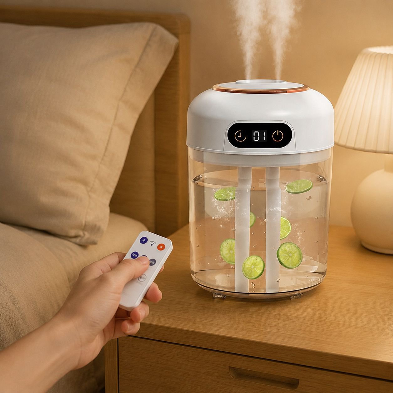 JMY-4.5L 대용량 듀얼 스프레이 무향 타이머 원격 가습기