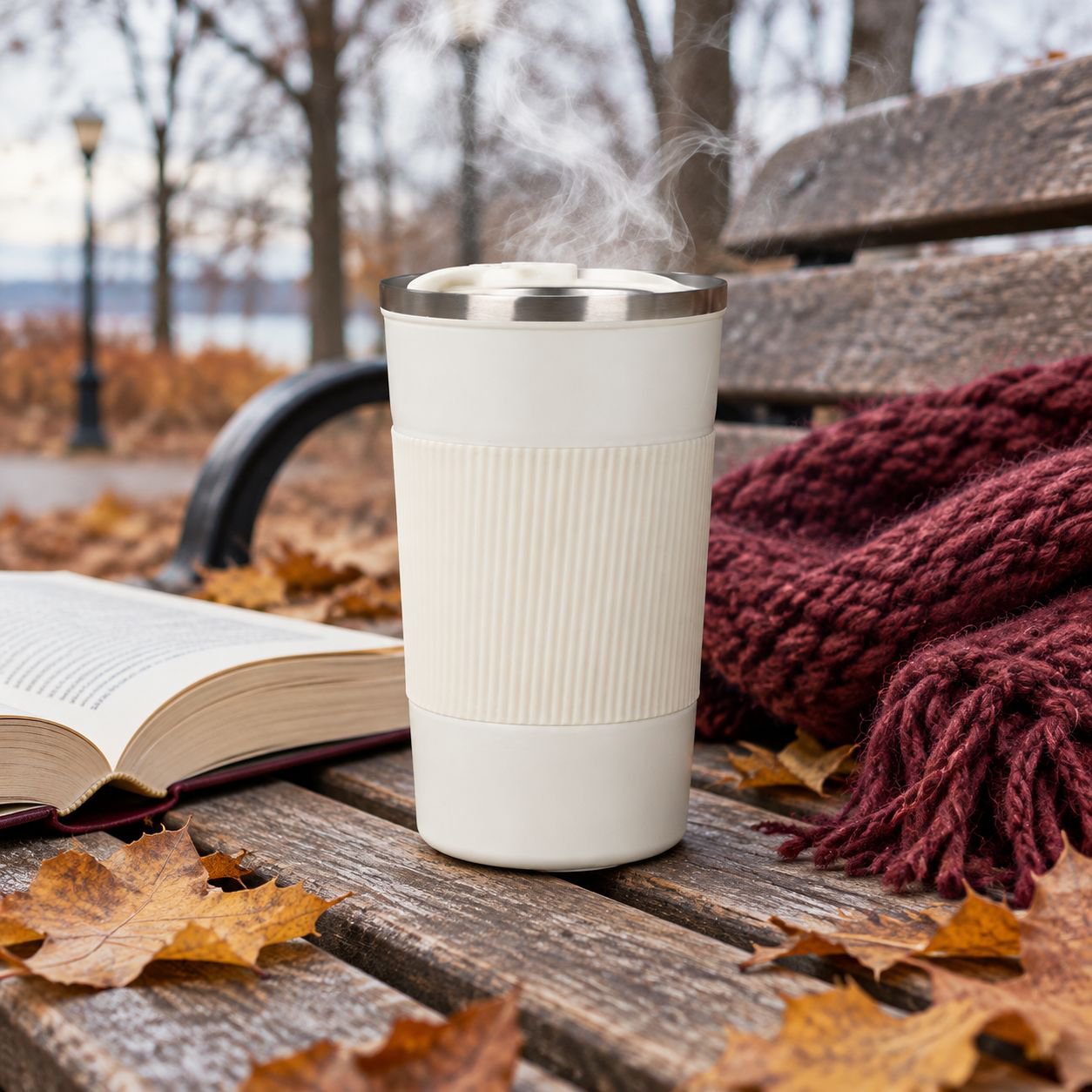 Portable smart coffee mug with insulation for heat retention