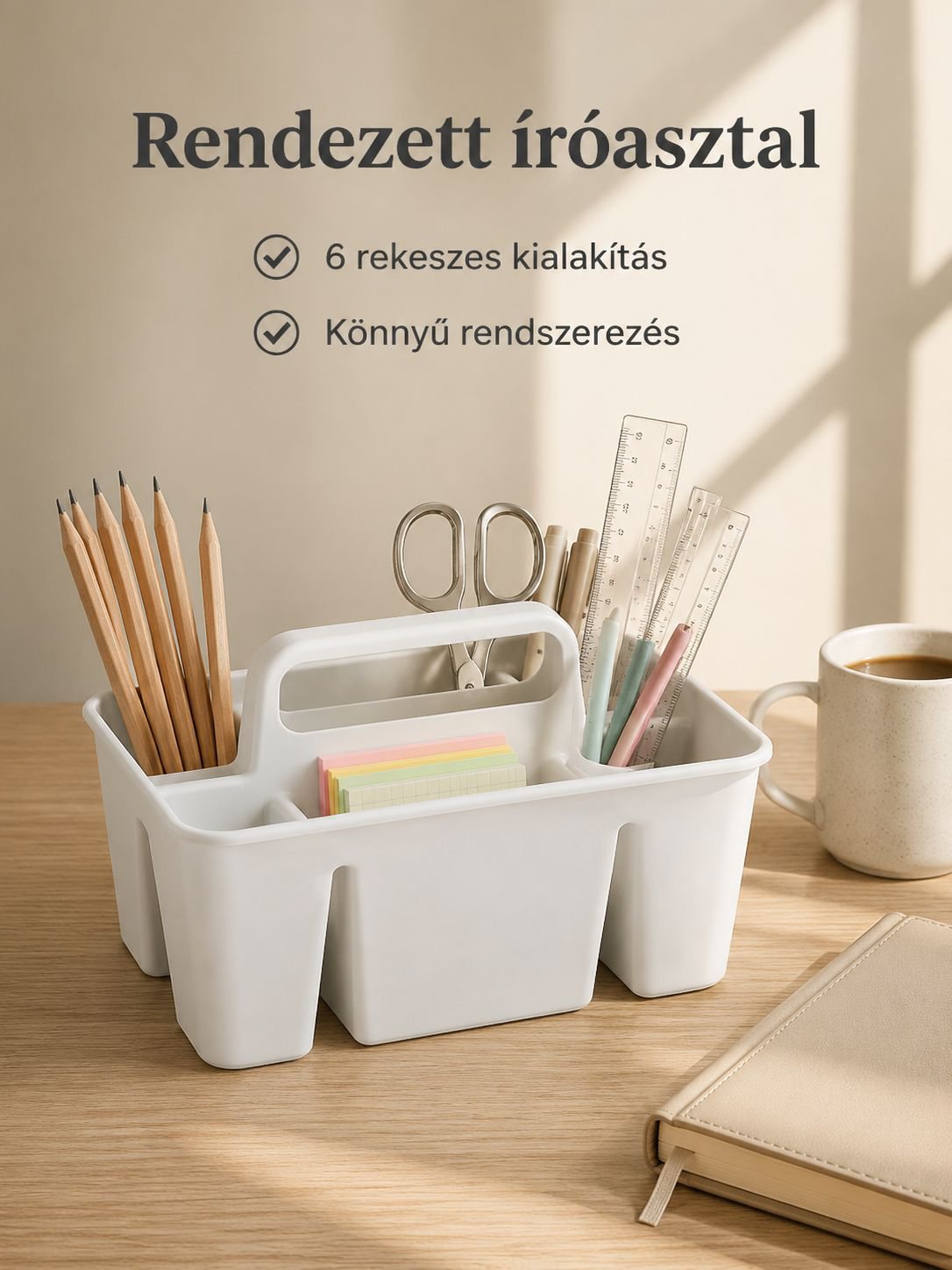 Hordozható asztali tárolókosár modern dizájnnal
