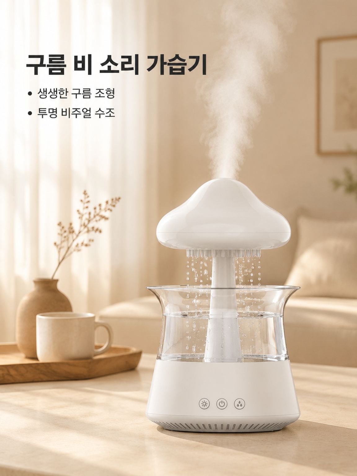 버섯 구름/빗방울/안개 가습기
