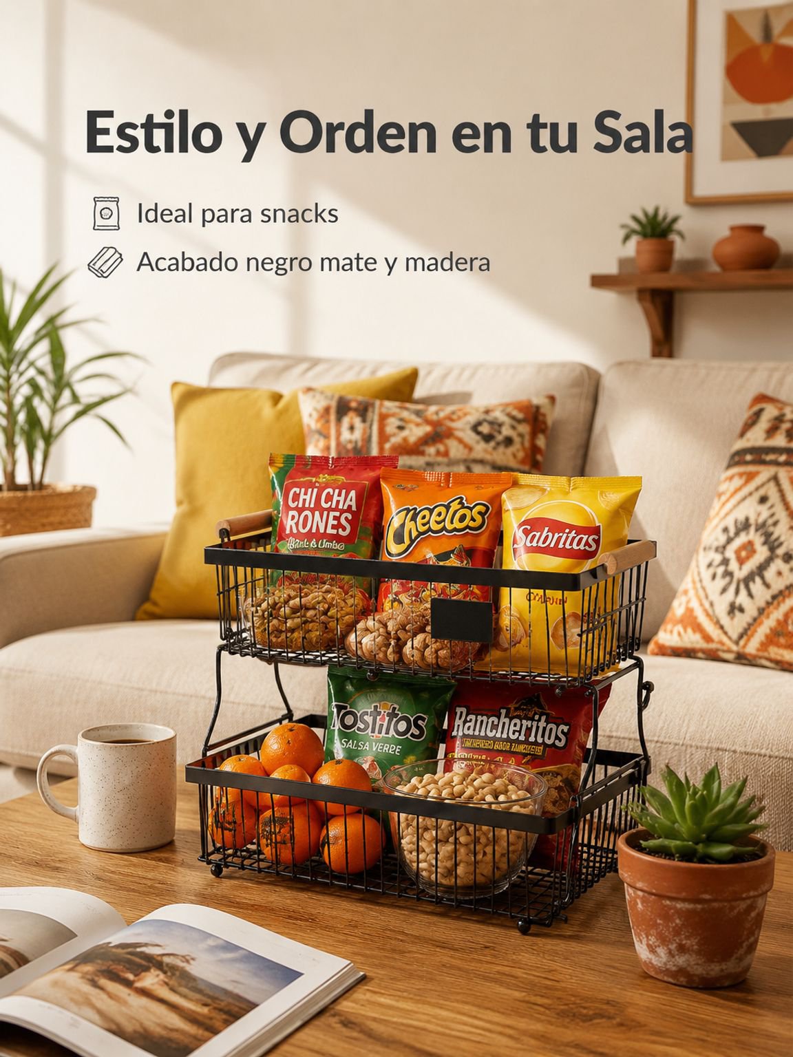 Estante portátil para frutas de cocina