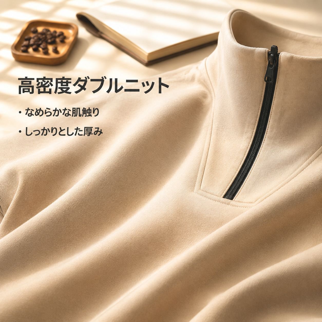 メンズ ハーフジップ スタンドカラー プルオーバー スウェットシャツ
