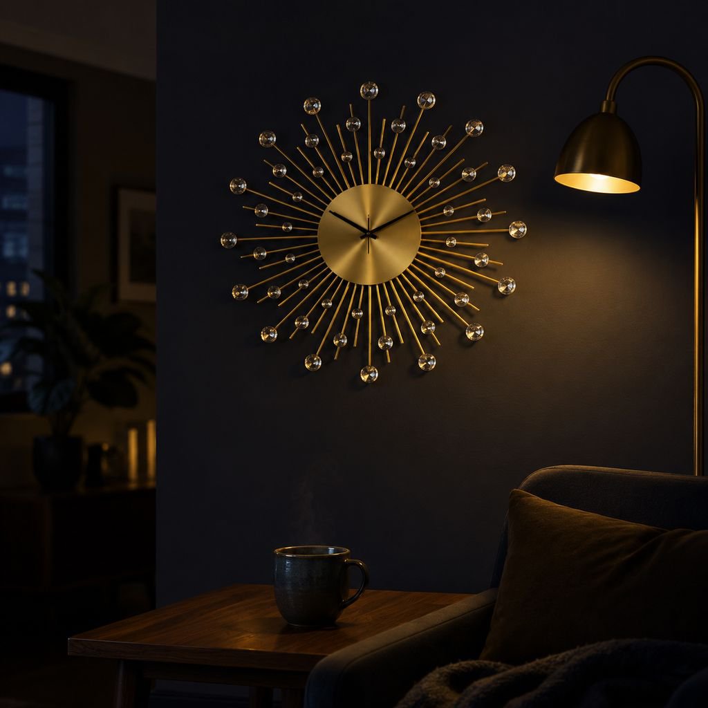 Reloj mural elegante para decoración de interiores