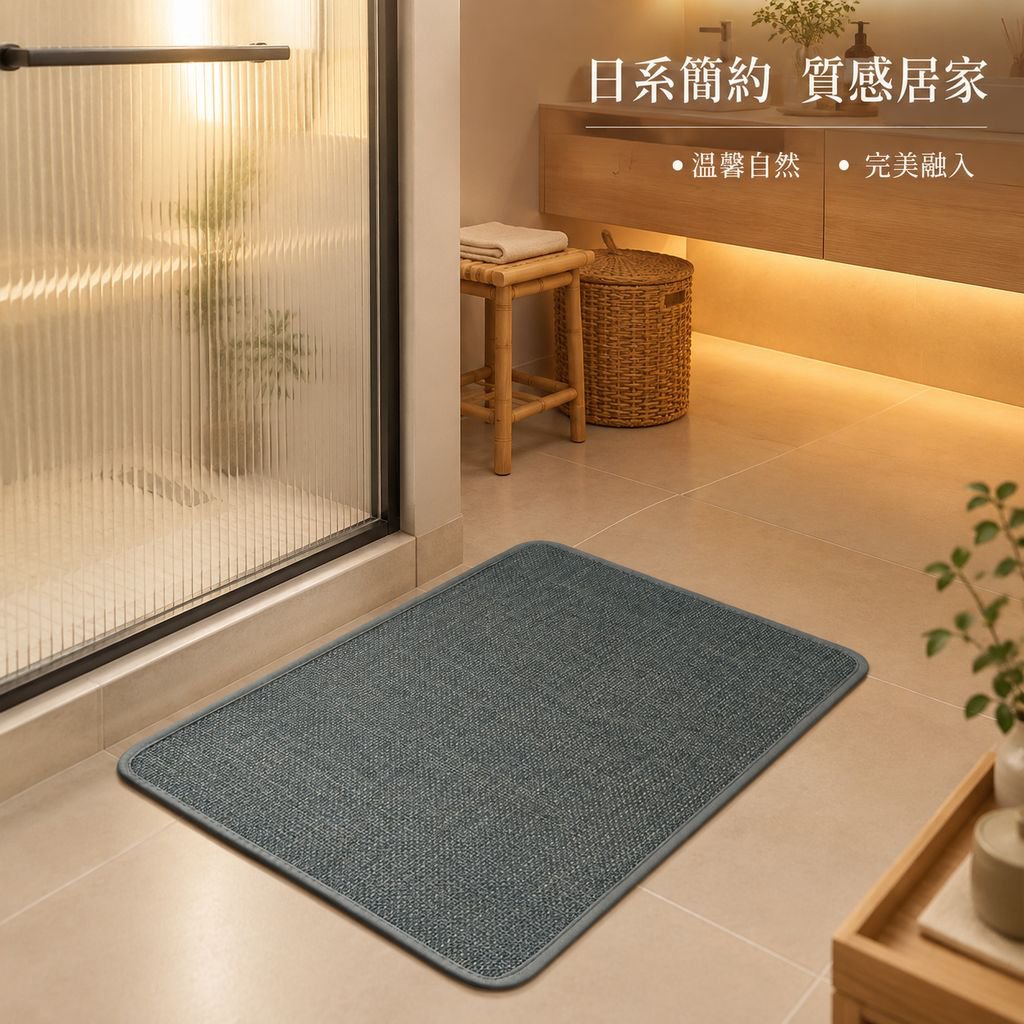 亞麻耐髒耐磨浴室吸水防滑腳墊