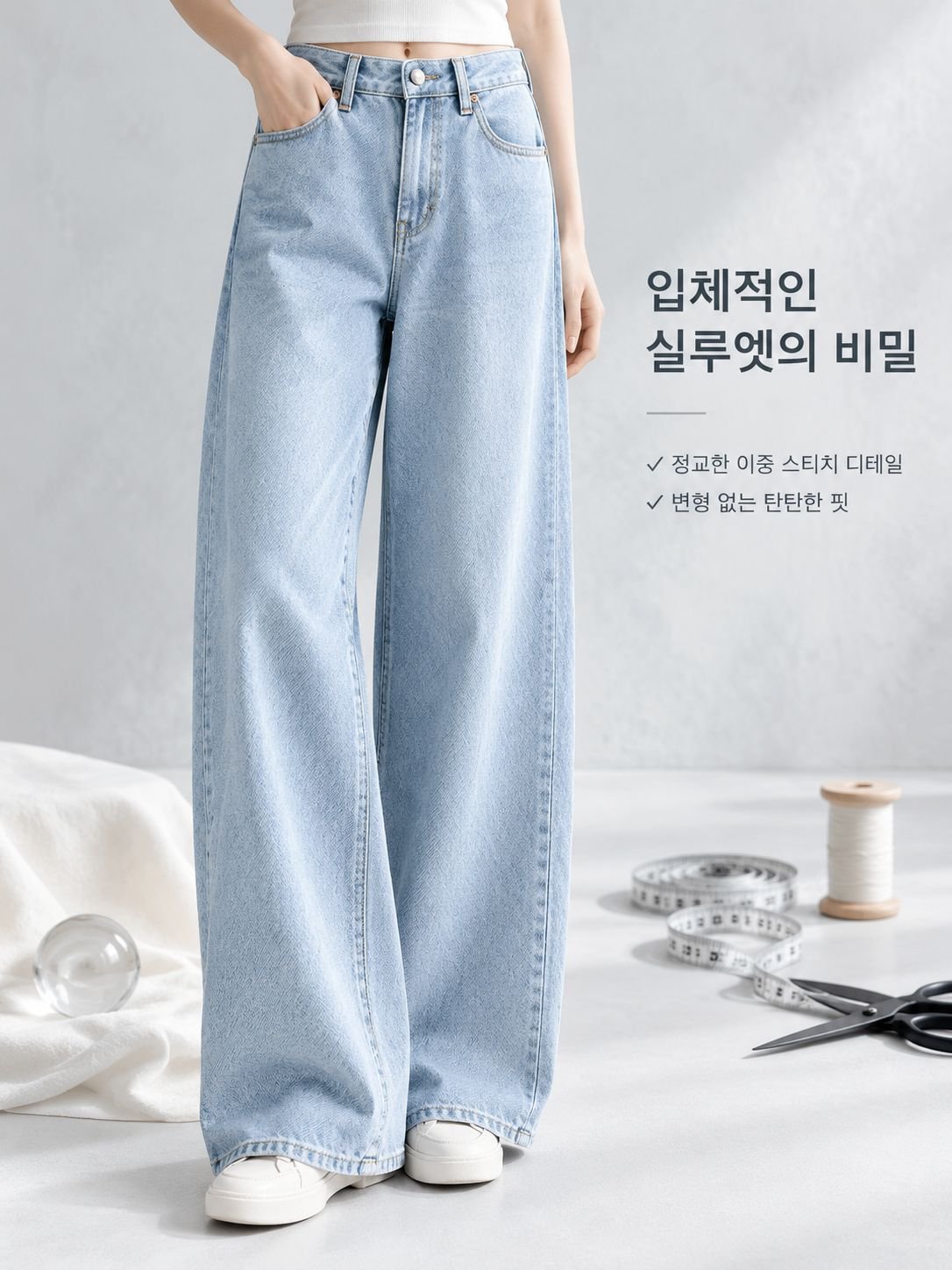 매끈핏 라이오셀 혼방 데님팬츠