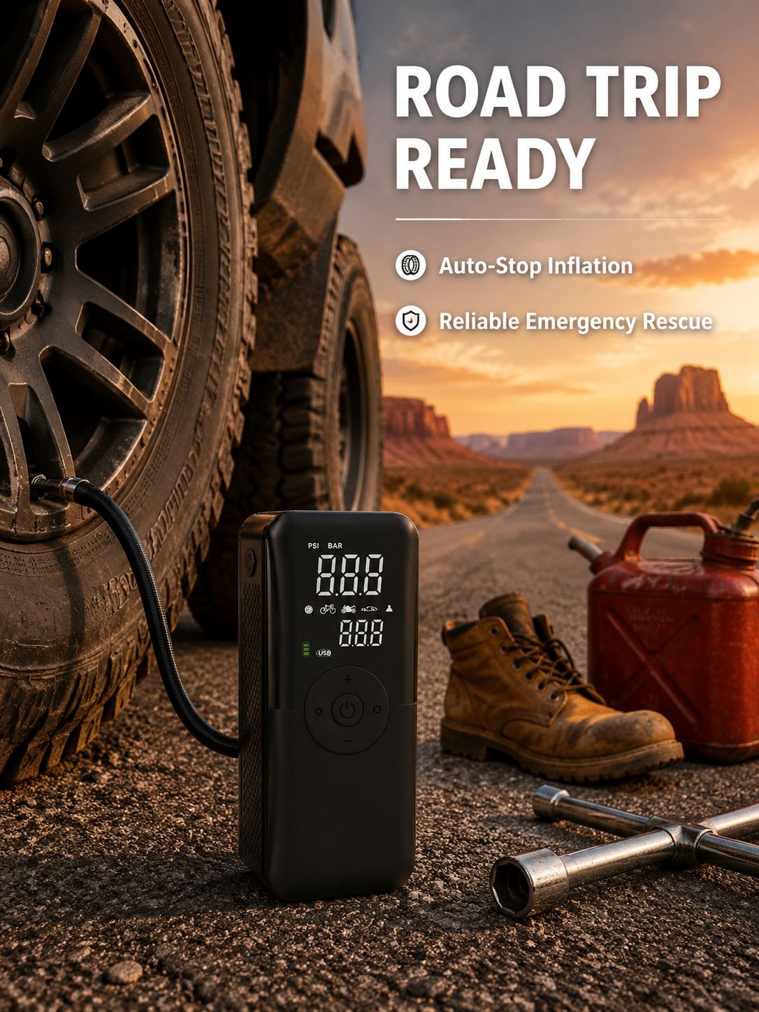 Portable electric air pump for outdoor tents