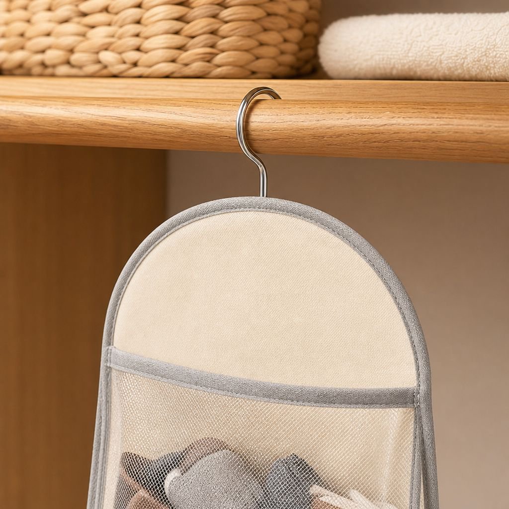 Dormitory Hanging Mesh Organizer Underwear Sock Clothes Storage Bag