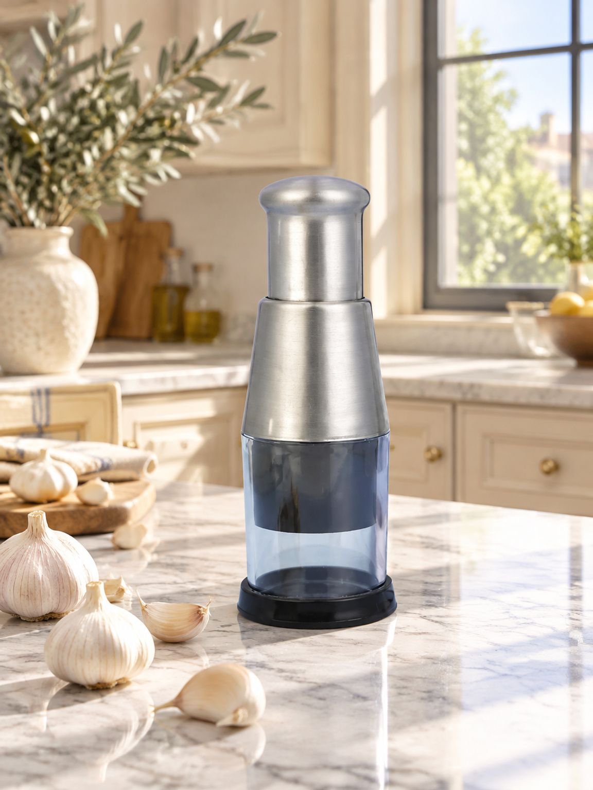 Presse-ail en acier inoxydable pour cuisine domestique