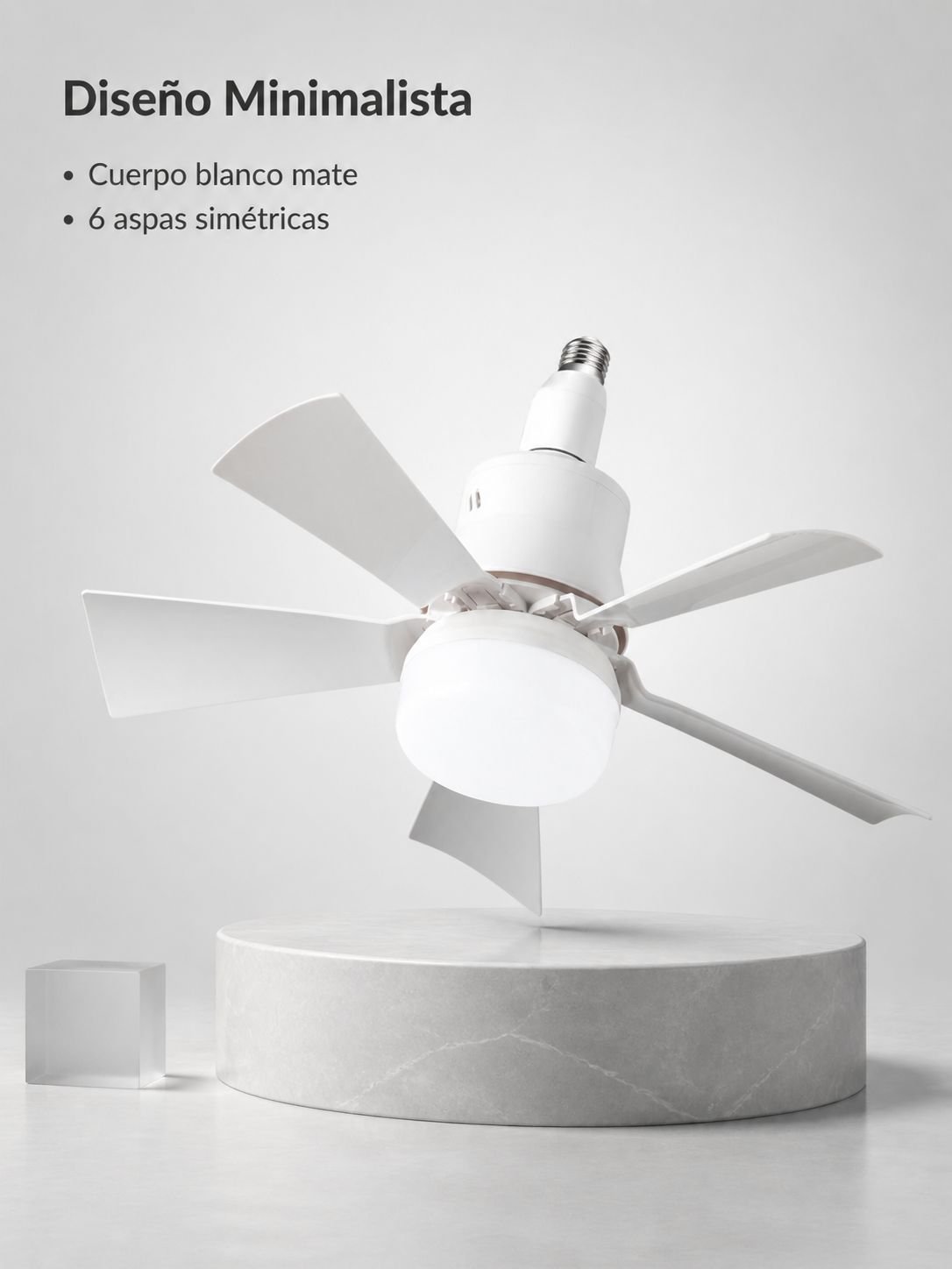 Ventilador de techo con luz para dormitorio