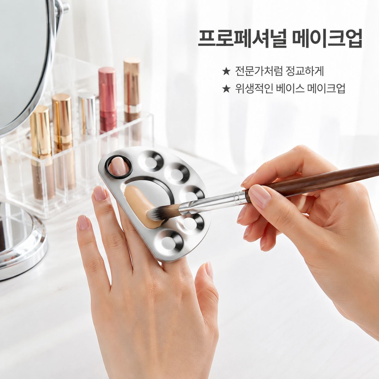 스테인리스 스틸 링 메이크업 팔레트