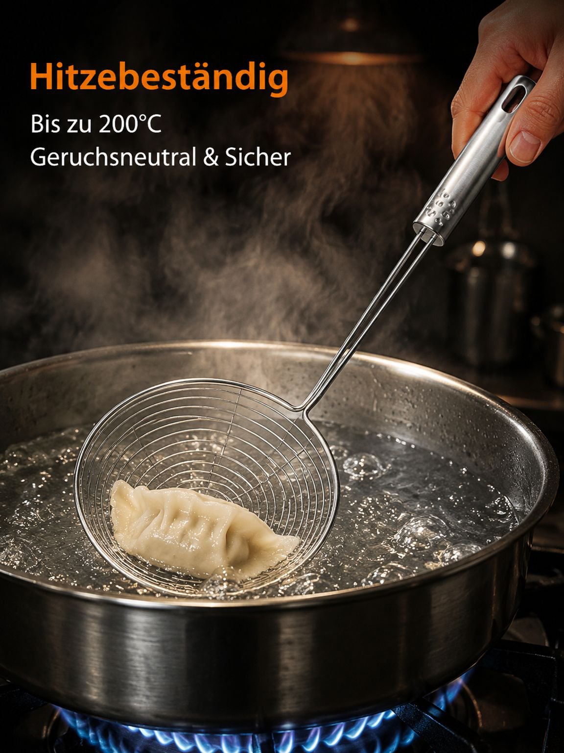 Haushalt Edelstahl Schaumlöffel Nudelsieb Küchensieb