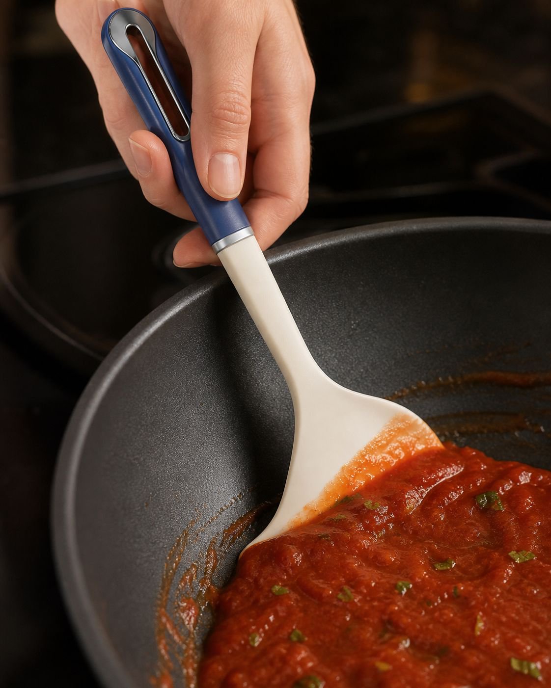 Heat-resistant silicone spatula and spoons for cooking