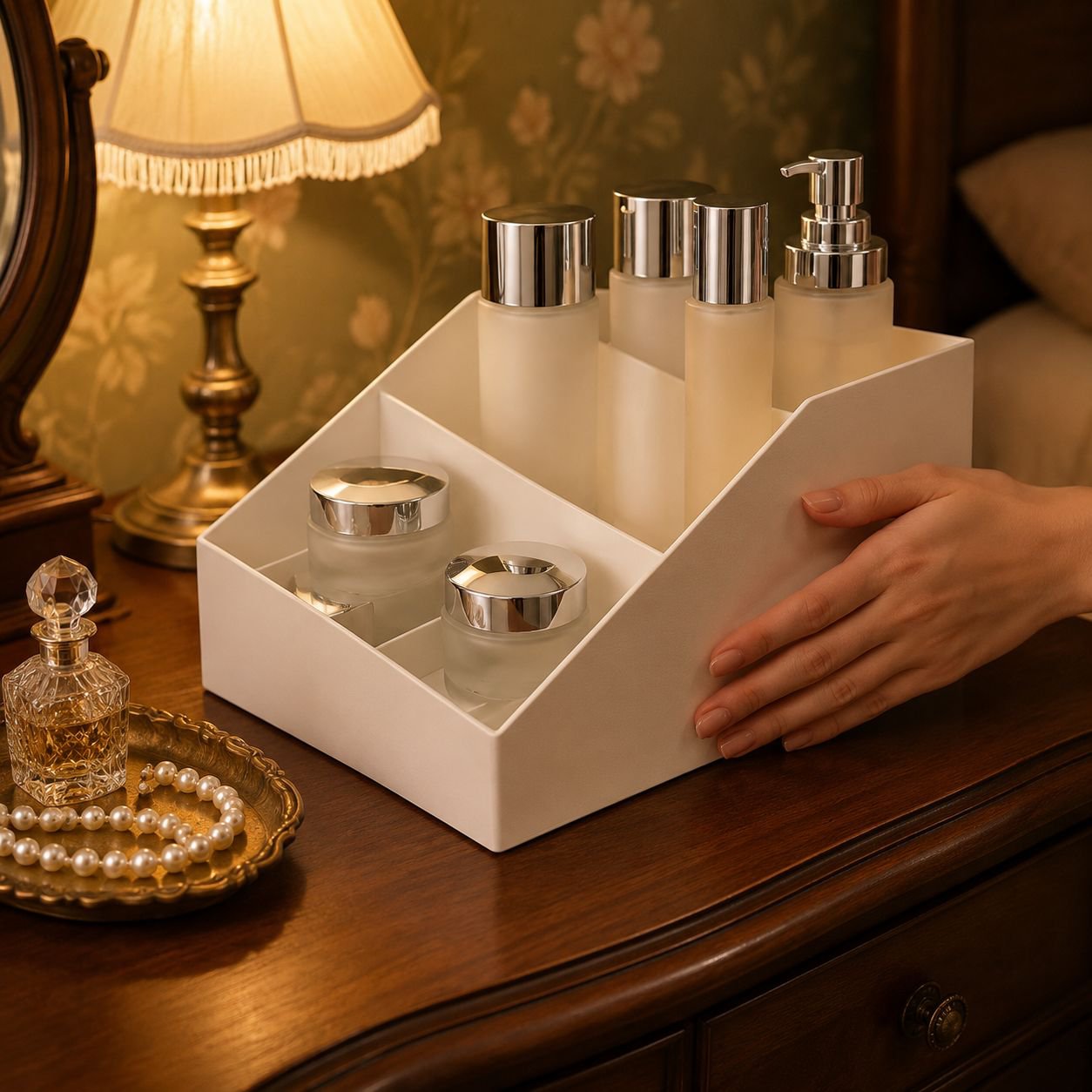 Lightweight fabric storage box in modern living room