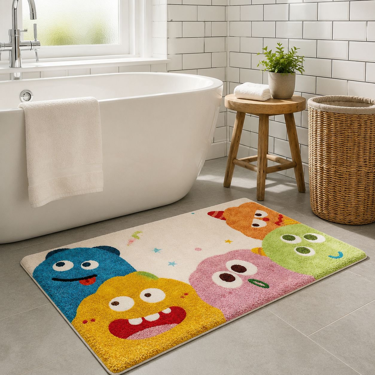 Home Bathroom Door Mat Absorbent Non-slip Toilet Floor Rug