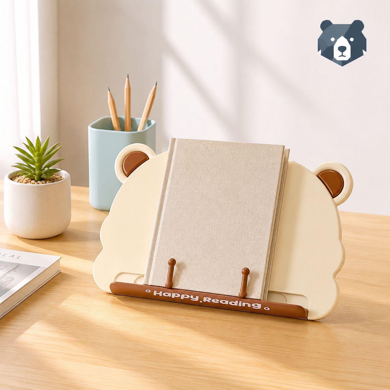 Soporte multifuncional de escritorio para libros, móviles y tablets