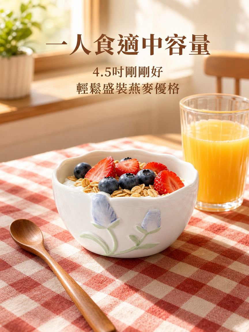 立體花卉圖案陶瓷餐盤
