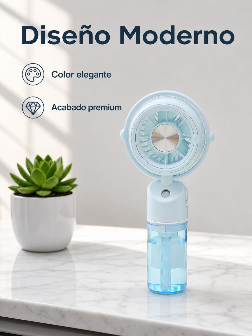 Ventilador de niebla multifuncional portátil para escritorio de verano, recargable por USB