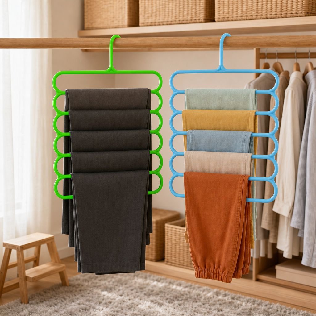 Étagère à cinq niveaux avec accessoires rangés