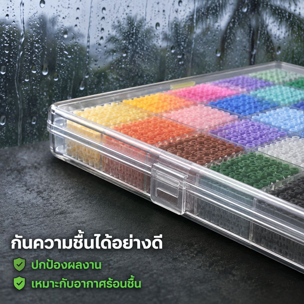 กล่องโชว์กล่องพักลูกปัดไม่ต้องรีด